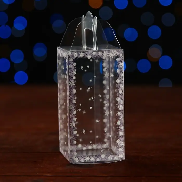 Коробка подарочная новогодняя складная ПВХ «Зимушка» 4×4×8 см Коробка подарочная новогодняя складная ПВХ «Зимушка» 4×4×8 см