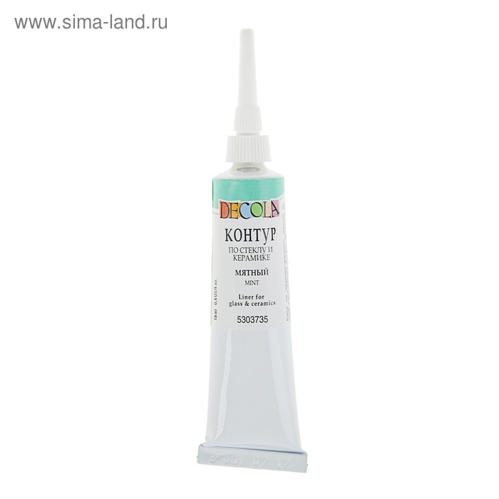 Контур по стеклу и керамике 18 мл, ЗХК Decola, мятный, (5303735) Контур по стеклу и керамике 18 мл, ЗХК Decola, мятный, (5303735)