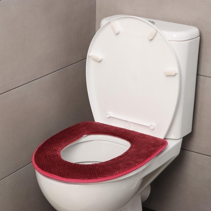 Чехол на сиденье для унитаза на липучках Доляна «Плюш», 34×40 см, цвет МИКС Чехол на сиденье для унитаза на липучках Доляна «Плюш», 34×40 см, цвет МИКС