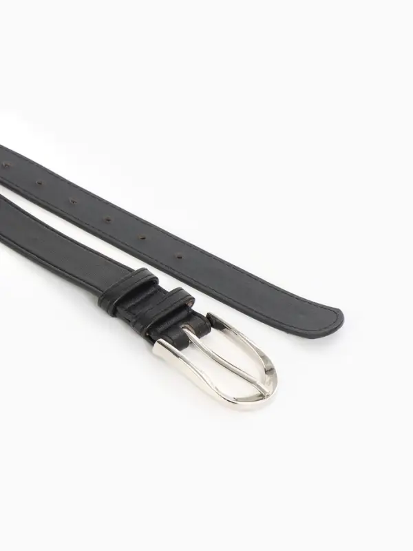 Ремень женский, 110&times;2.8 см, овальная пряжка металл, серебристая, чёрный