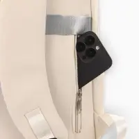 Рюкзак школьный, &laquo;Уставший кот&raquo;, 5 карманов, 2 отделения, 31&times;13.5&times;45 см, сливочный