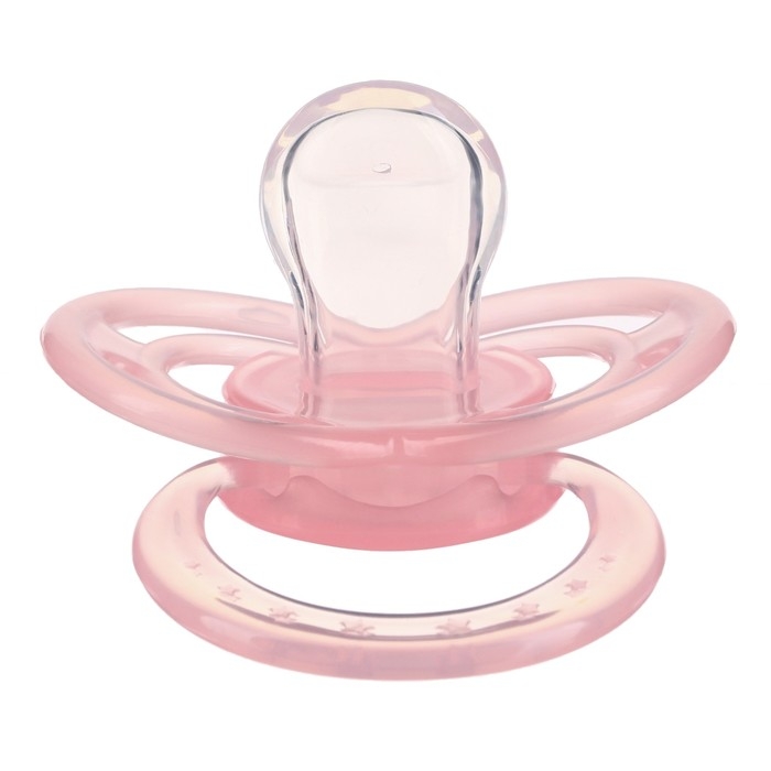 Соска- пустышка ортодотническая, с колпачком, +12 мес., розовый Соска- пустышка ортодотническая, с колпачком, +12 мес., розовый
