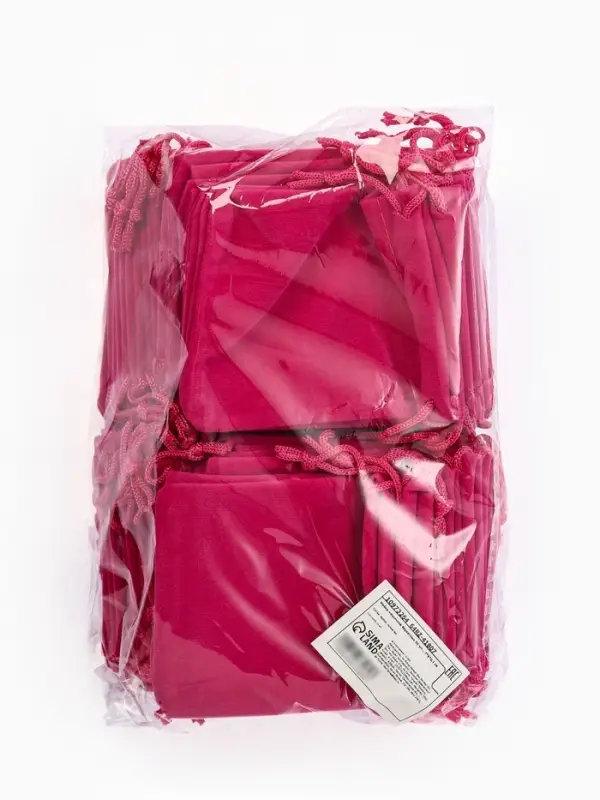Набор мешочков бархатных 50 шт. , 7&times;9 см, ярко-розовый