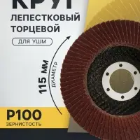 Круг лепестковый торцевой конический ТУНДРА, 115&times;22 мм, Р100