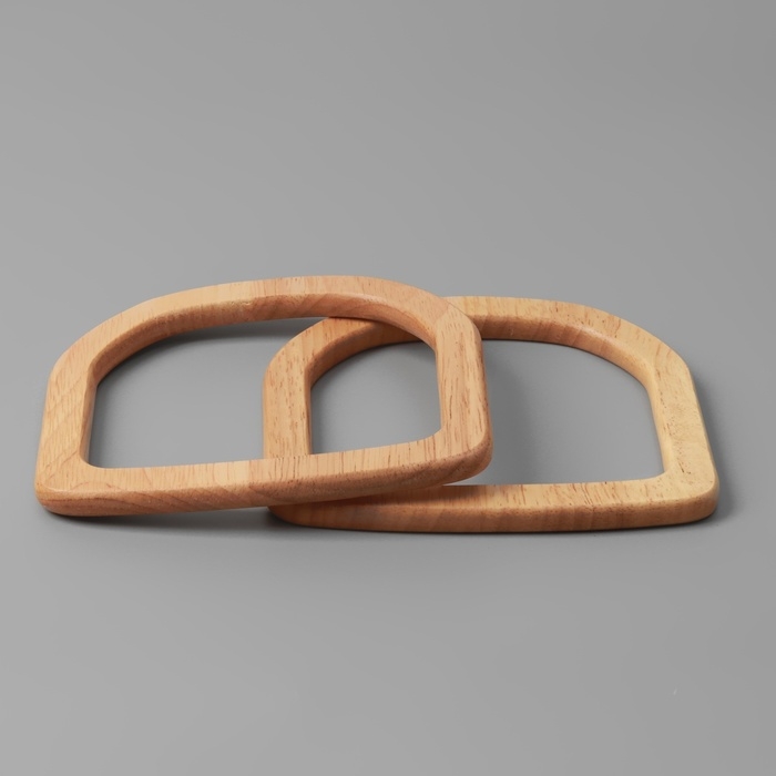 Ручки для сумки деревянные, 12 × 12,9 см, 2 шт, цвет бежевый Ручки для сумки деревянные, 12 × 12,9 см, 2 шт, цвет бежевый