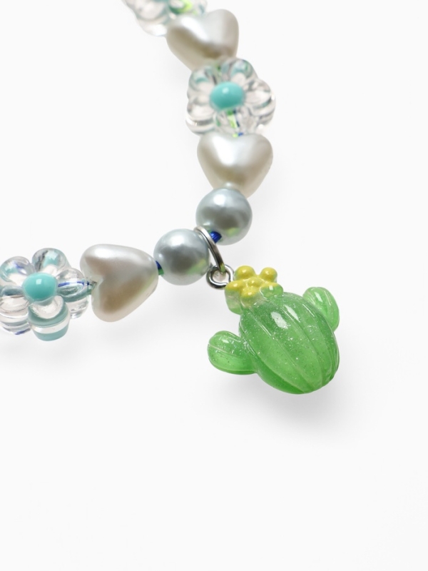 Браслет детский  Браслет детский "Выбражулька" на затяжке, кактус с бусинами цветы, цветной