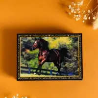 Шкатулка «Конь», 10×14 см, лаковая миниатюра