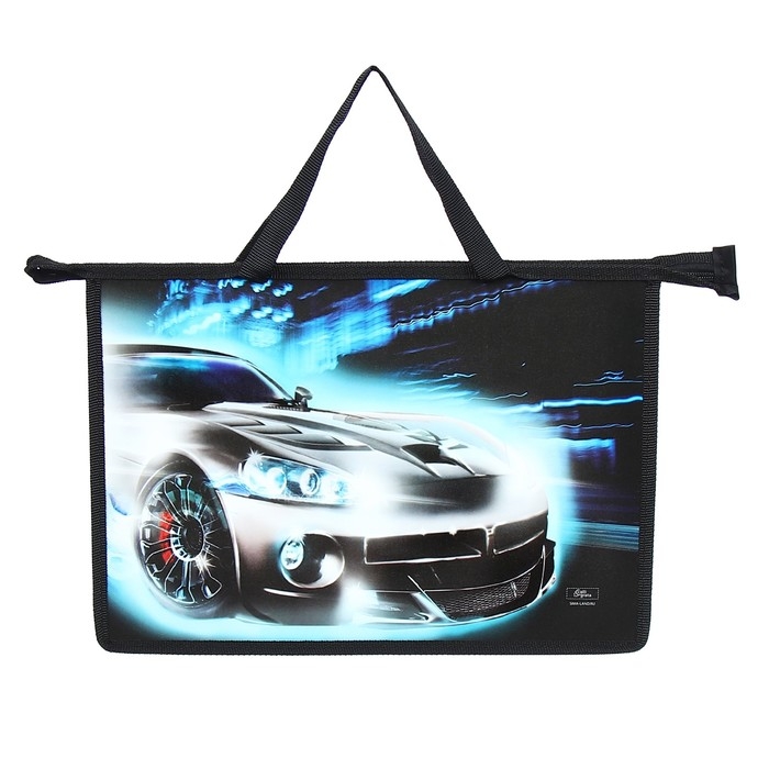 Папка с ручками А4, 335 х 235 х 55 мм, пластиковая, ручки-тесьма, Calligrata "Авто"