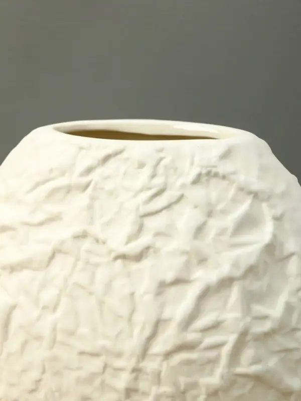 Ваза керамика настольная "Блейз" луна, 18х16х4 см, белый