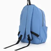 Рюкзак школьный на молнии, с отделами, карманами, размер 31&times;18&times;44 см, голубой