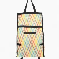 Сумка тележка хозяйственная &laquo;Ромбы&raquo;, складная, на липучке, 2 колеса, наружный карман, 32&times;13&times;52 см, разноцветная