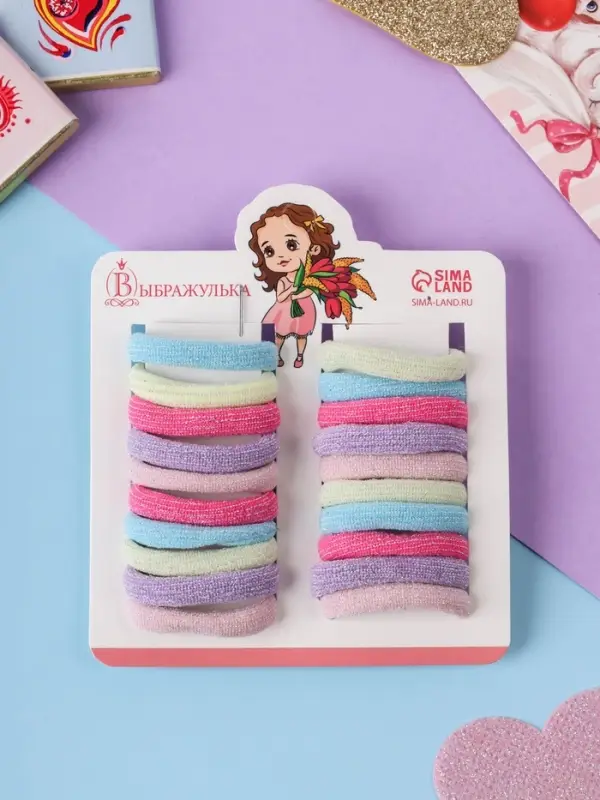 Резинки для волос «Аделия», набор 20 шт., колор блеск, 3 см, МИКС Резинки для волос «Аделия», набор 20 шт., колор блеск, 3 см, МИКС