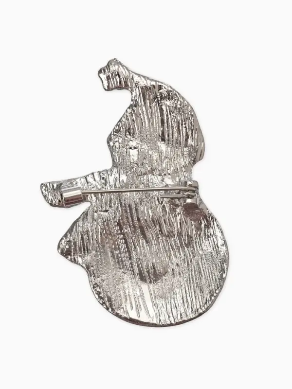 Брошь новогодняя &laquo;Снеговик со снежинкой&raquo;, разноцветная в серебре