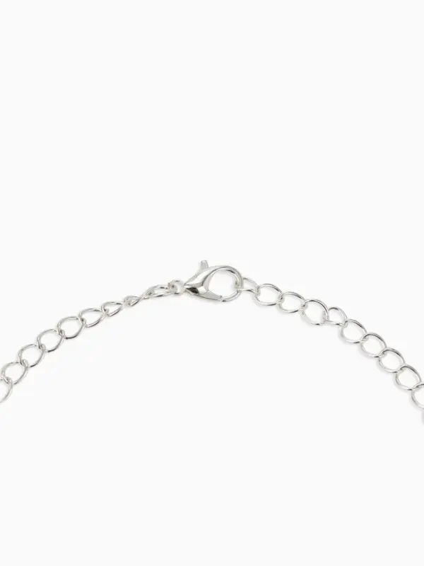 Набор 2 предмета: серьги, колье &laquo;Листопад&raquo;, капли, сине-белый в серебре, 45 см