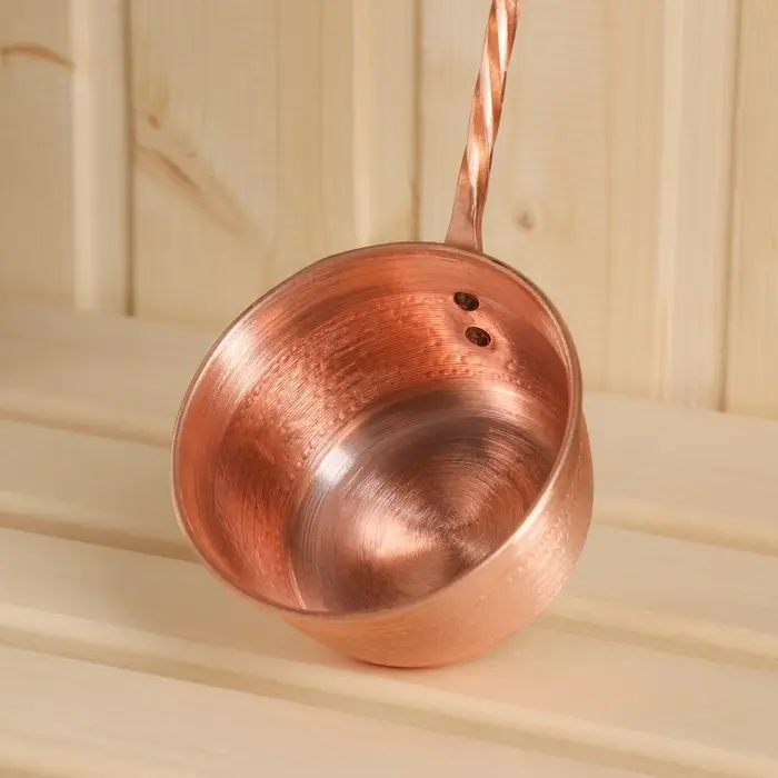 Ковш - черпак для бани и сауны, 400 мл, медь, деревянная ручка