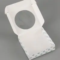 Коробка подарочная самосборная с окном &laquo;Бант&raquo;, 11.5&times;11.5&times;3 см