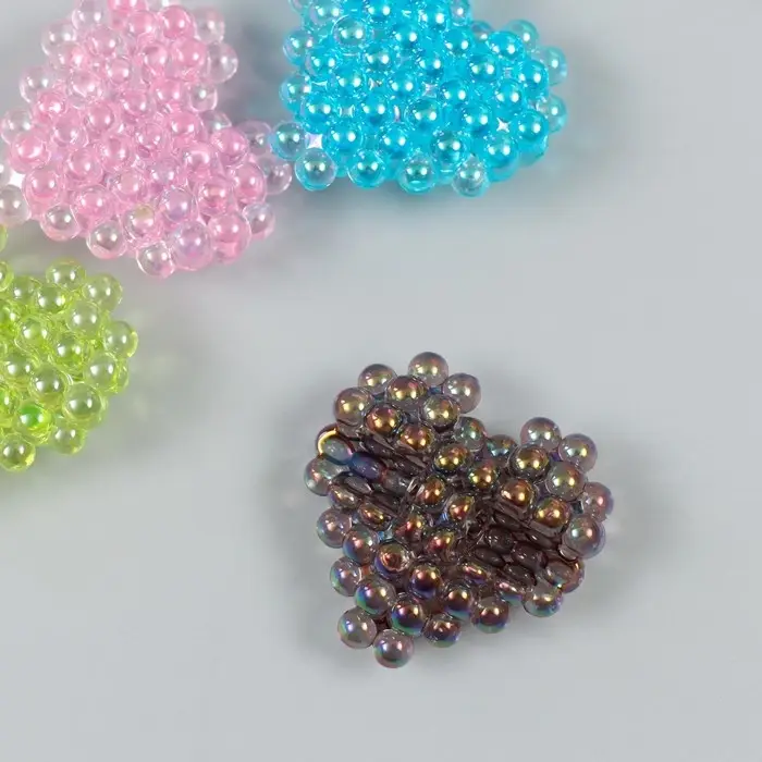 Бусина для творчества пластик "Сердце пупырчатое" МИКС 3х3,1х0,8 см