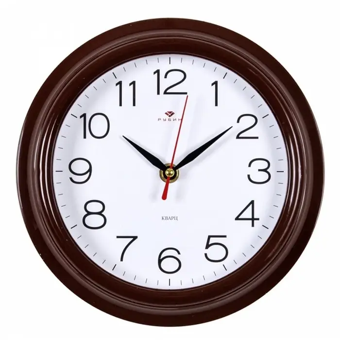 Часы настенные, интерьерные &laquo;Рубин&raquo;, d=21 см, коричневый корпус