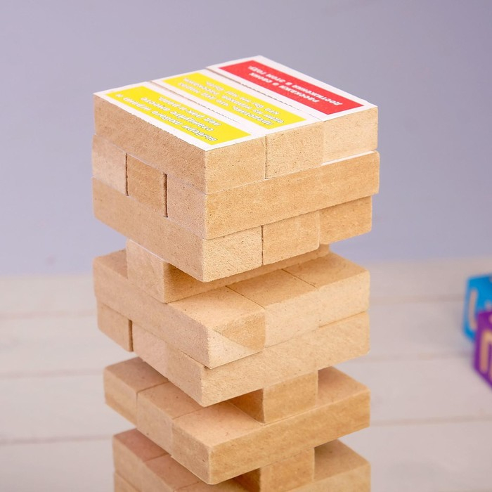 Падающая башня дженга, настольная игра   Падающая башня дженга, настольная игра  "Дженга пати", с заданиями, 54 бруска, 30 х 8 см