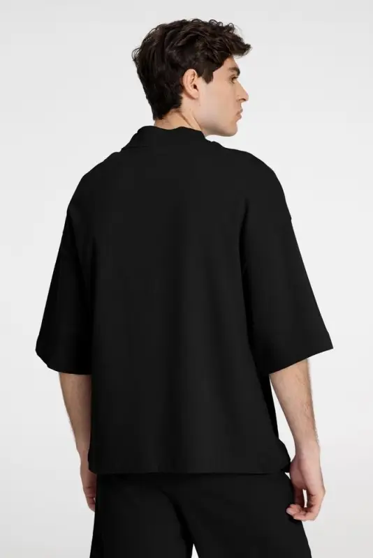 Футболка оверсайз унисекс T9, черная, размер XS/S