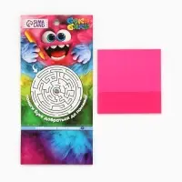 Стикеры для заметок с липким краем, прозрачные, 75&times;75 мм, 50 л., Буки Бяки, розовые