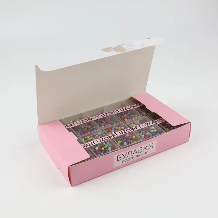 Булавки портновские, 35 мм, 80 шт., разноцветные