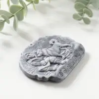 Магнит "С хаски на санях" (барельеф), 6,5см