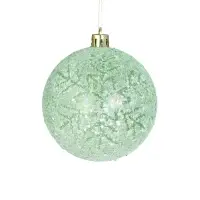 Ёлочные игрушки &laquo;Эстер&raquo;, снежинки, шары новогодние, набор 6 шт., d=8 см, зелёный