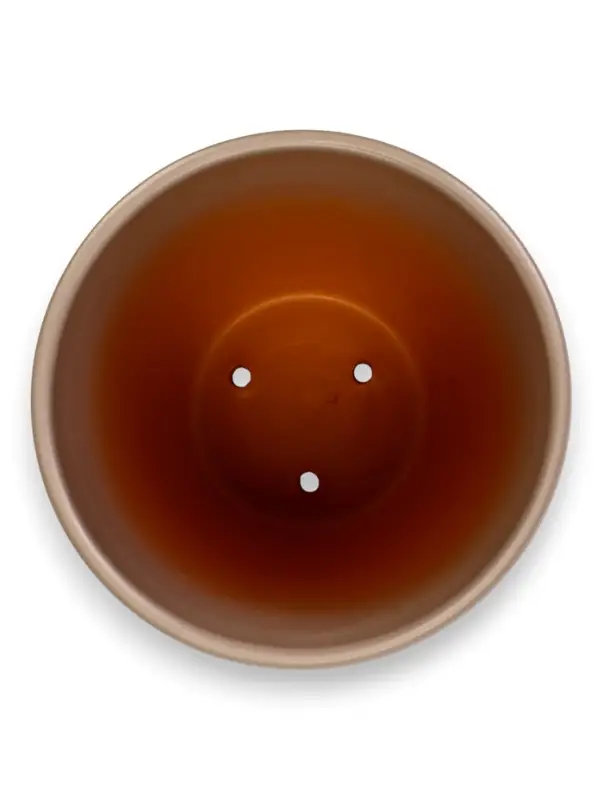 Горшок цветочный с поддоном 5 л, d122/h19,5 см капучино керамика, Горшок цветочный с поддоном 5 л, d122/h19,5 см капучино керамика, "Туман" (М)