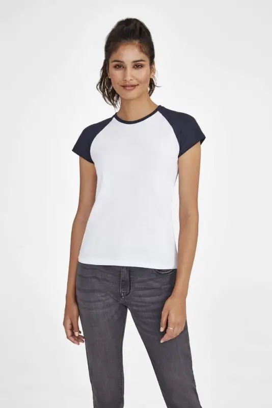 Футболка женская Milky 150 белая с красным , размер S Футболка женская Milky 150 белая с красным , размер S