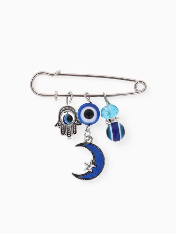 Булавка-оберег &laquo;Для внутренней гармонии&raquo;, 5 см, синяя в серебре