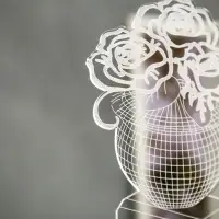 3D-светильник настольный светодиодный RISALUX &laquo;Ваза с цветами&raquo;, LED, RGB, от сети