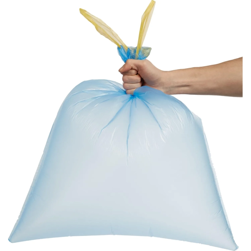 Мешки для мусора ПНД 60л 14мкм 20шт/рул синие 56x68см Гранит с зав-ми_СПБ