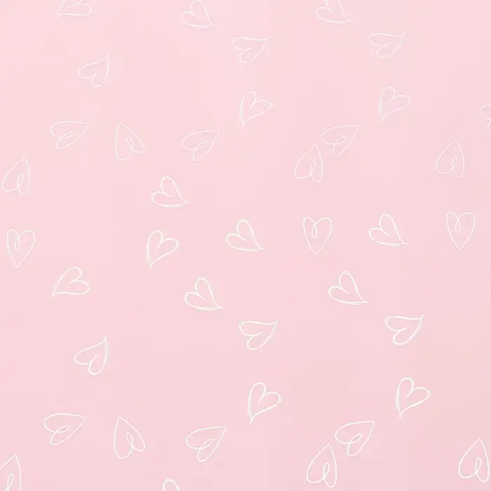 Пленка для цветов, сердечки, 57 см &times; 10 м, розовый, 65 микрон