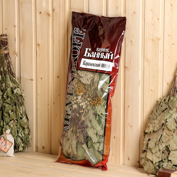 Веник для бани дубовый Веник для бани дубовый "Королевский микс" в индивидуальной упаковке