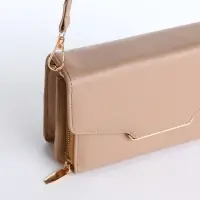 Сумка женская мессенджер на магнитах, 20&times;4&times;13 см, бежевая