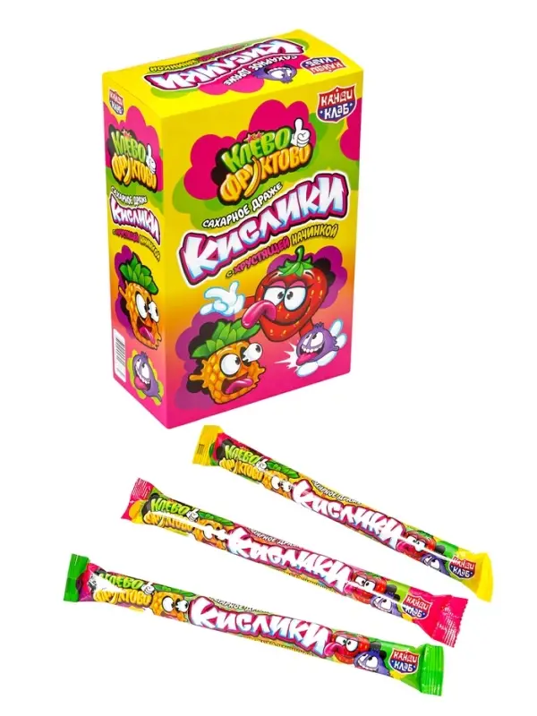 Драже сахарное с хрустящей начинкой «Кислики Клево-Фруктово», 18 г Драже сахарное с хрустящей начинкой «Кислики Клево-Фруктово», 18 г