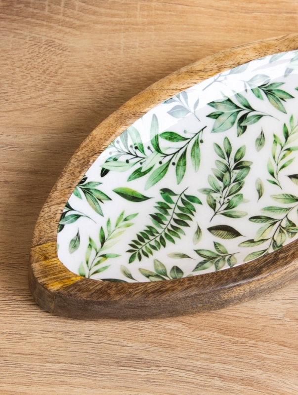 Блюдо в форме рыбки "Оливковая ветвь" дерево манго 32х11,5х2 см