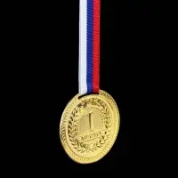Медали для награждения, 3 шт., 5 см, на ленте триколор, разноцветные