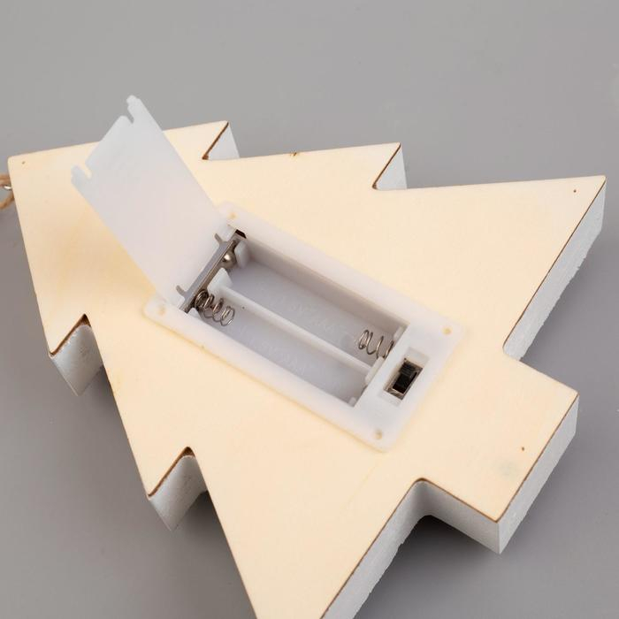 Ёлочная игрушка «Ёлочка с Дедом Морозом и оленем», от батареек, свечение тёплое белое Ёлочная игрушка «Ёлочка с Дедом Морозом и оленем», от батареек, свечение тёплое белое