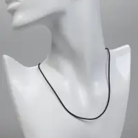Шнурок каучуковый, неполый, 55 см, d=1.5 мм, чёрный в серебре
