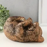 Копилка "Мишка лёжа" 15х28 см, бронза Копилка "Мишка лёжа" 15х28 см, бронза