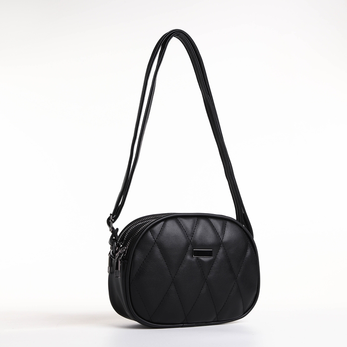 Сумка женская кросс-боди на молнии, цвет чёрный Сумка женская кросс-боди на молнии, цвет чёрный