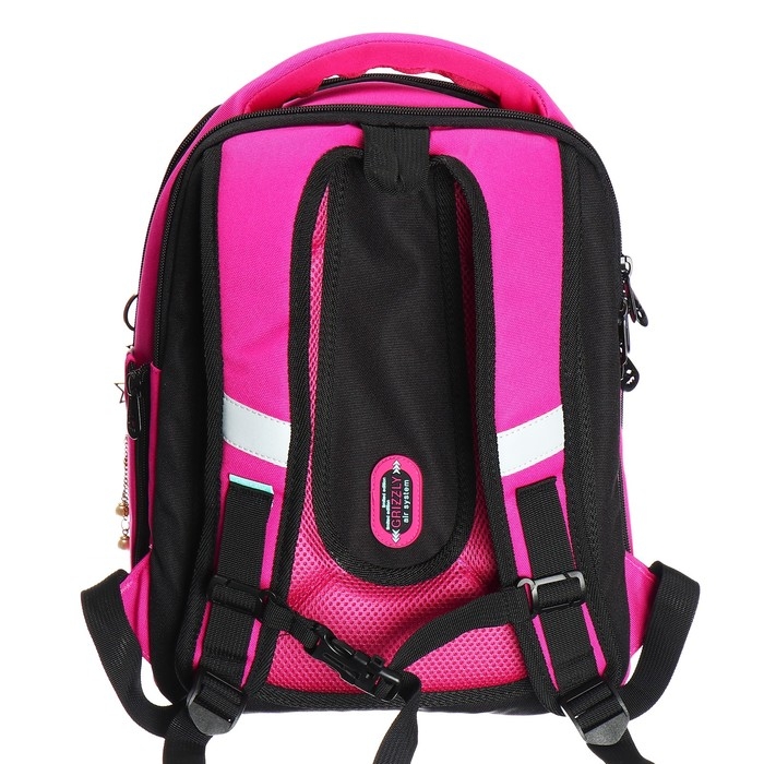 Ранец каркасный, 36 х 29 х 18 см, Grizzly, + брелок, плюшевый, фуксия Ранец каркасный, 36 х 29 х 18 см, Grizzly, + брелок, плюшевый, фуксия
