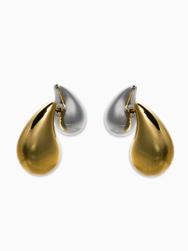 Серьги двойные &laquo;Капли Бо&raquo;, цвет серебро, золото