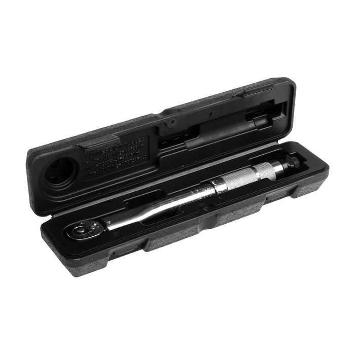 Ключ динамометрический ТУНДРА, 45 сталь, под квадрат 1/4 Ключ динамометрический ТУНДРА, 45 сталь, под квадрат 1/4", 5 - 25 Н*м, 270 мм