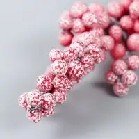 Декор для творчества веточка «Морозные красные ягодки» 9 см