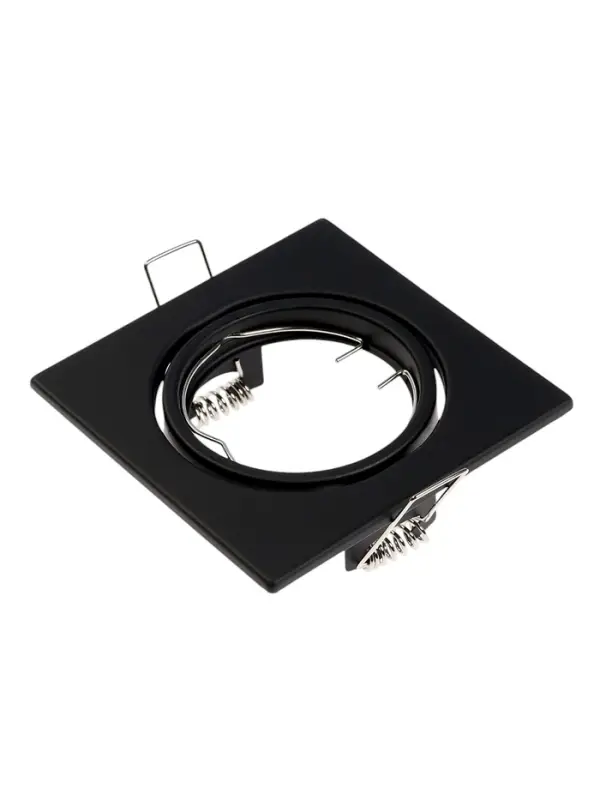 Светильник встраиваемый под лампу MR-16, поворотный, квадратный, металлический, чёрный