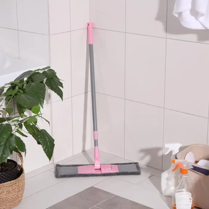 Швабра для мытья пола плоская с телескопической ручкой Raccoon, 40&times;14&times;90(120) см, микрофибра