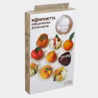 Форма для муссовых десертов и выпечки KONFINETTA &laquo;Сердце&raquo;, силикон, 29&times;17&times;2 см, 8 ячеек, белая